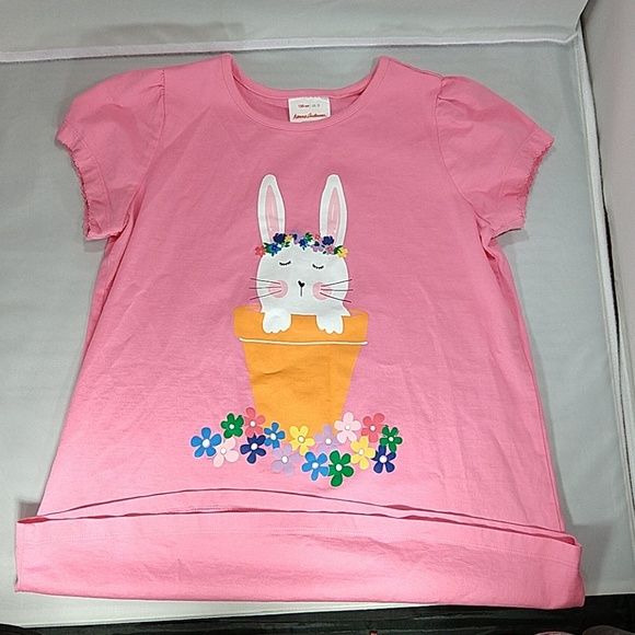 Hanna Andersson Other - Hanna Andersson, size 12 pink short sleeve bunny spring top